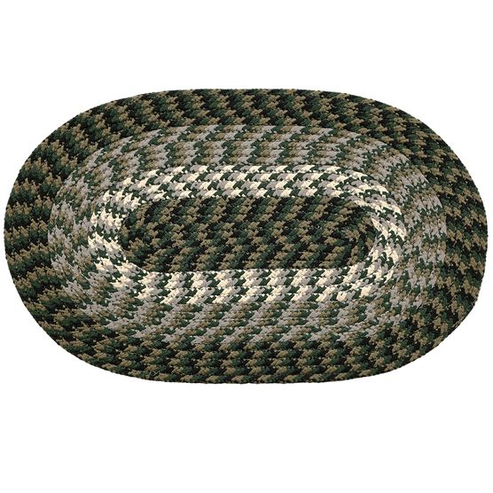 Alpine Braid Collection Reversible Indoor Area Rug, 88"" x 112' Oval , HUNTER STRIPE, hi-res image number null
