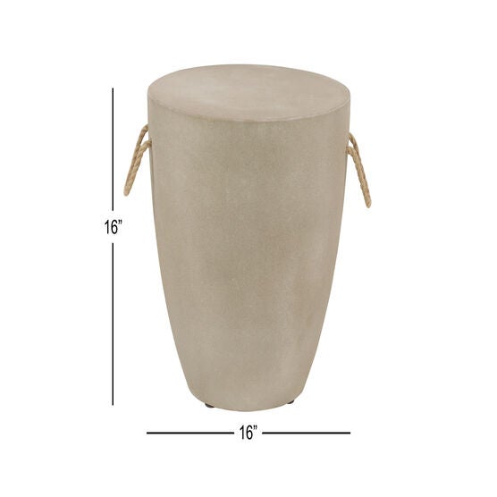 Grey Cement Modern Outdoor Accent Table, , alternate image number null