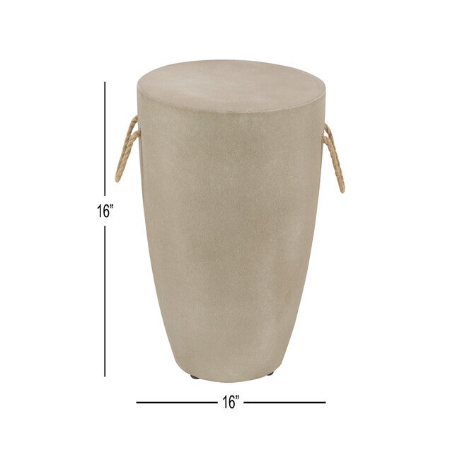 Grey Cement Modern Outdoor Accent Table, , alternate image number null