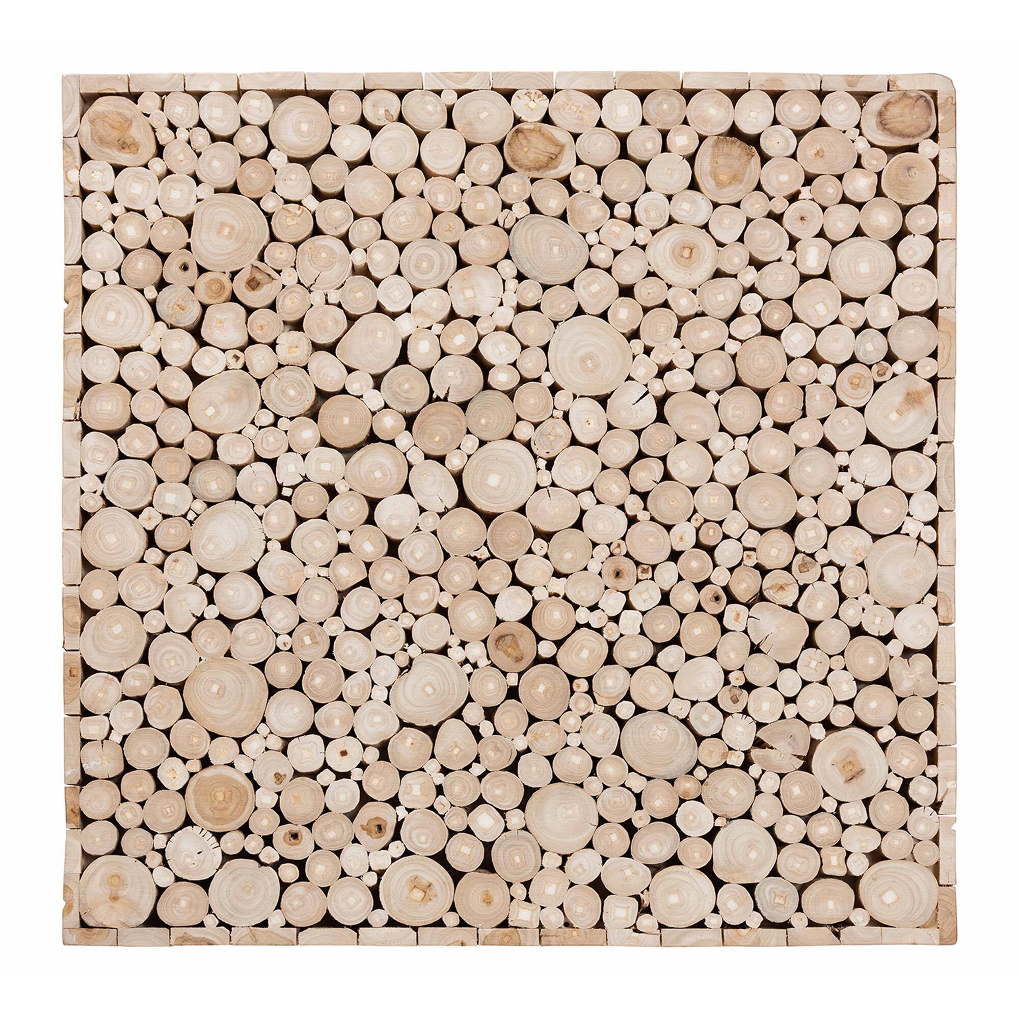 Augusta Bohemian Natural Teak Wood Coffee Table with Unique Repurposed Wood Logs, NATURAL, alternate image number 3