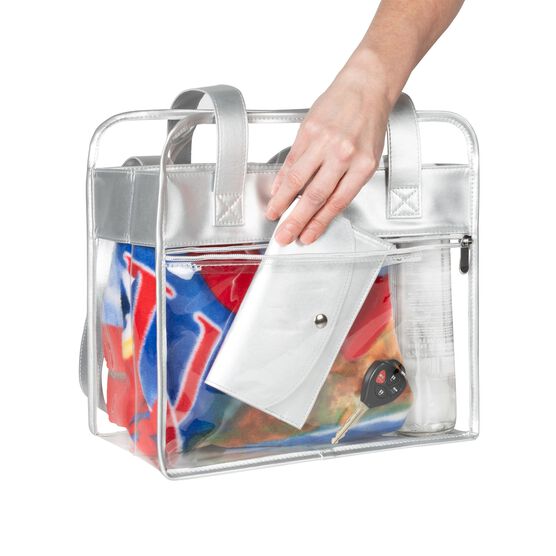 Tote Bag With Wallet, Clear/Red, , alternate image number null