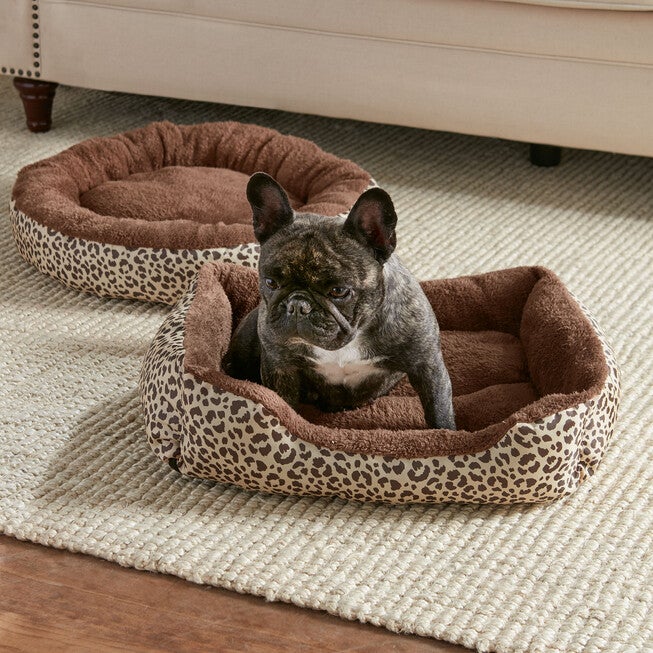 Leopard Print Cuddler Pet Bed, CHOCOLATE LEOPARD, hi-res image number null