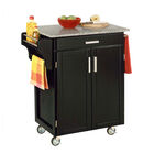 Black Finish Create a Cart with Salt & Pepper Granite Top , BLACK SALT WATER DIVE PEPPER, hi-res image number null