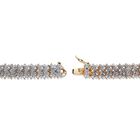 Yellow Gold-Plated Round Genuine Diamond Tennis Bracelet, , on-hover image number null