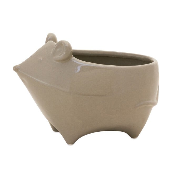 Mouse Planter (Set of 4) 6.5 inchesL x 4.75 inchesH Ceramic, GREY, hi-res image number null