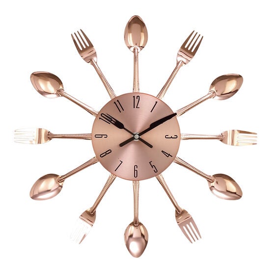 Copper Metal Eclectic Wall Clock, COPPER, hi-res image number null