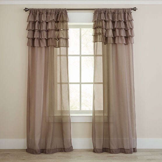 Juliette Ruffle Rod Pocket Panel Sheer Curtains Brylane Home