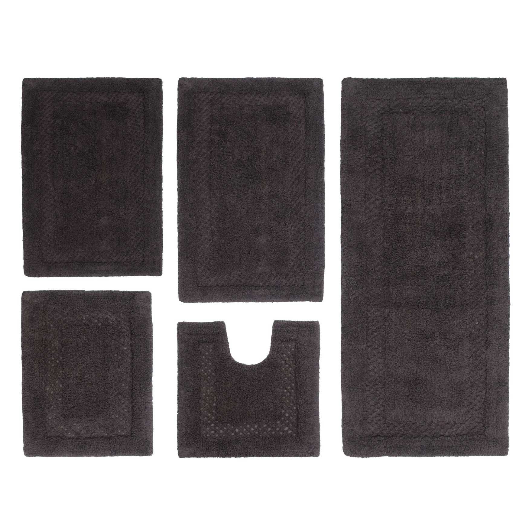 Classy Bathmat 5 Piece Bath Rug Collection, GREY, hi-res image number 0