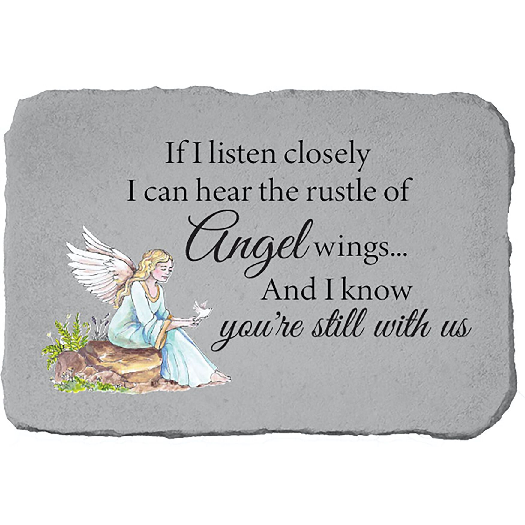 If I Listen Closely Angel Garden Memorial Accent Stone