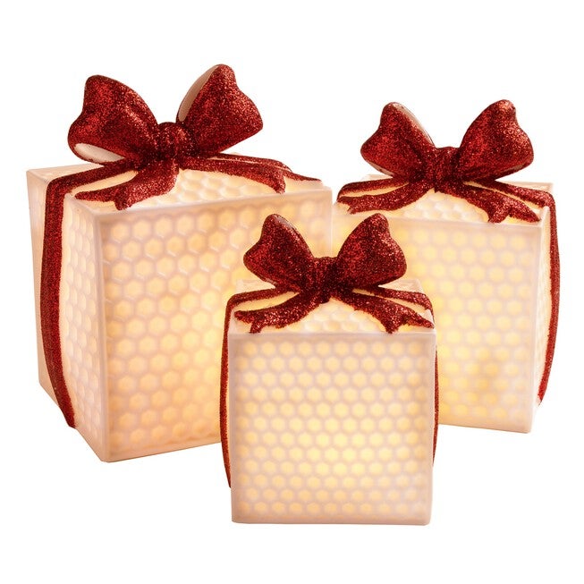 Light-up Porcelain Gift Boxes, Set of 3, , on-hover image number null