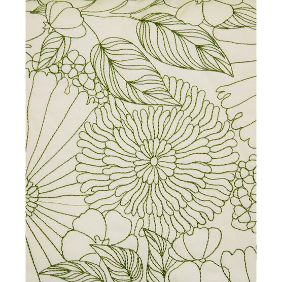 Fine Line Embroidered Floral 14x21 Indoor Outdoor Decorative Lumbar Pillow, , alternate image number null