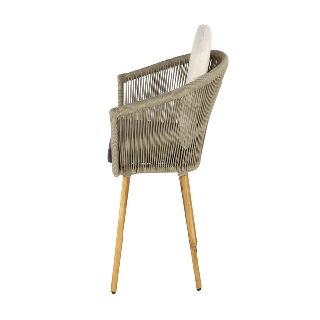 Set Of 2 Light Brown Aluminum Outdoor Dining Chair, , alternate image number null