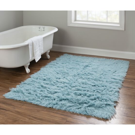 Flokati Pastel Blue Rug, , alternate image number null