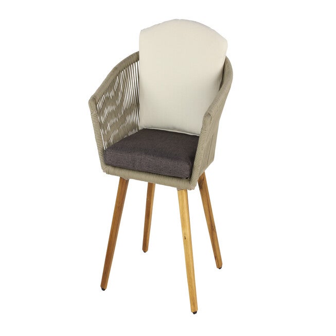 Set Of 2 Light Brown Aluminum Outdoor Dining Chair, LIGHT BROWN, hi-res image number null