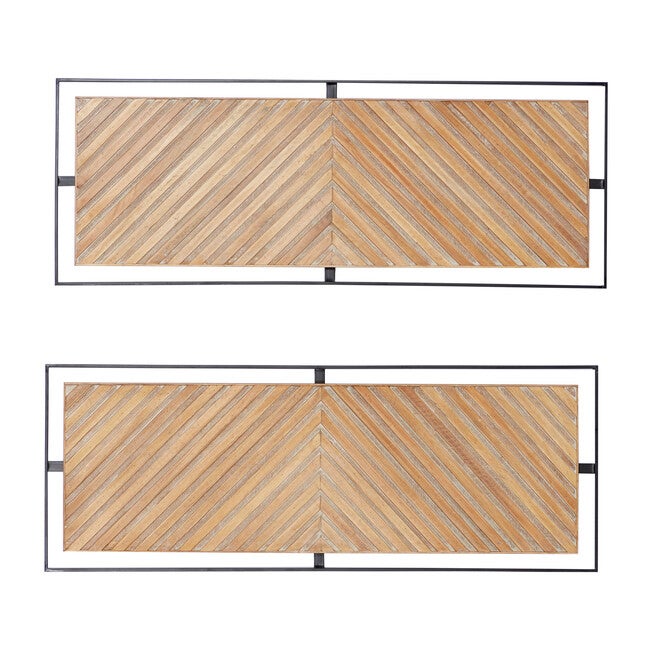 Set Of 2 Brown Metal Farmhouse Wall Décor, BROWN, hi-res image number null