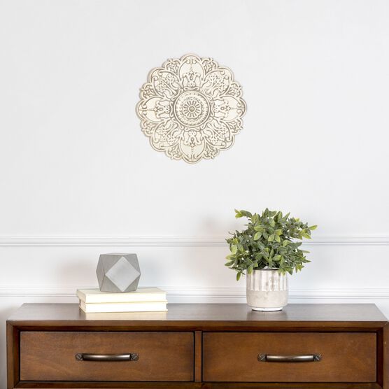 Small White Medallion Wall Decor, , on-hover image number null