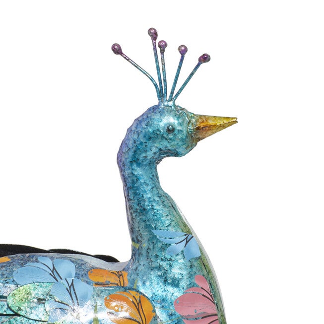 Turquoise Iron Eclectic Birds Garden Sculpture, , alternate image number null