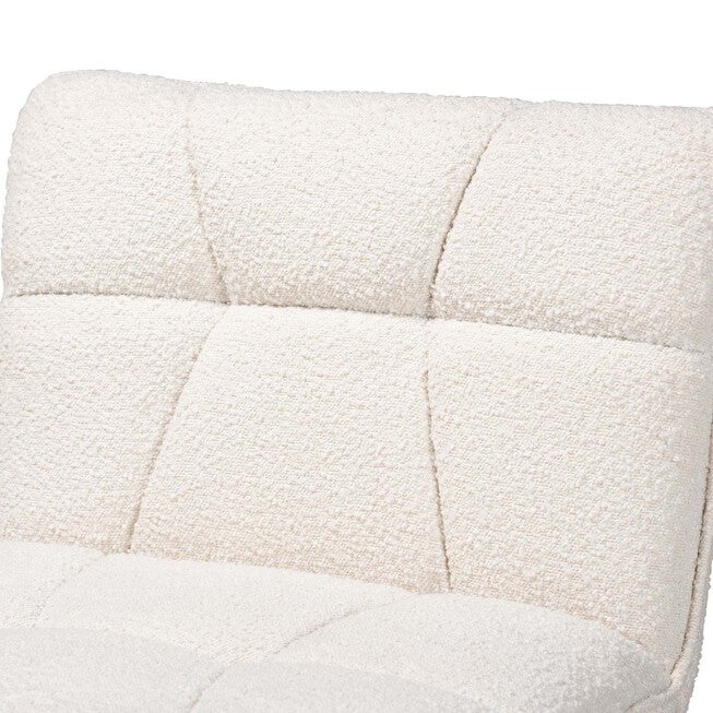 Darielle Japandi Cream Boucle Fabric And Walnut Brown Finished Rubberwood Accent Chair, , alternate image number null