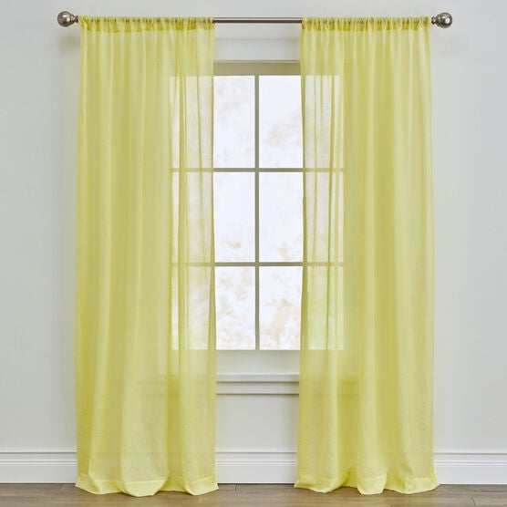 Lourdes Solid Semi Sheer Rod Pocket Panel Window Brylane Home