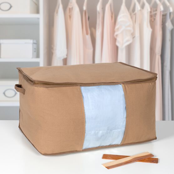 Cedar-Lined Storage Bag, Extra Large, Breathable Canvas - Easy View Top Panel, , on-hover image number null