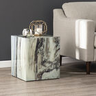 Polperton Faux Marble Accent Table, WHITE, hi-res image number null