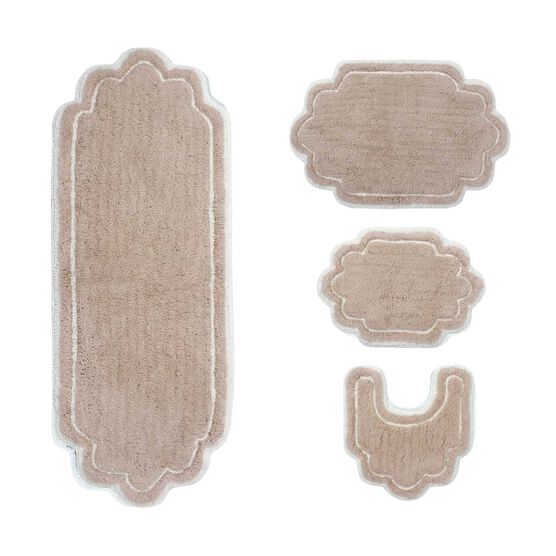 Allure 4 Piece Set Bath Rug Collection, LINEN, hi-res image number null