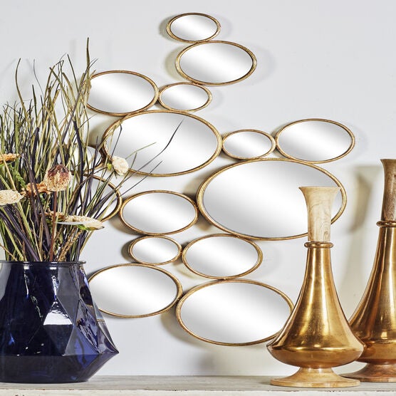 Cosmoliving By Cosmopolitan Gold Metal Wall Mirror, , alternate image number null