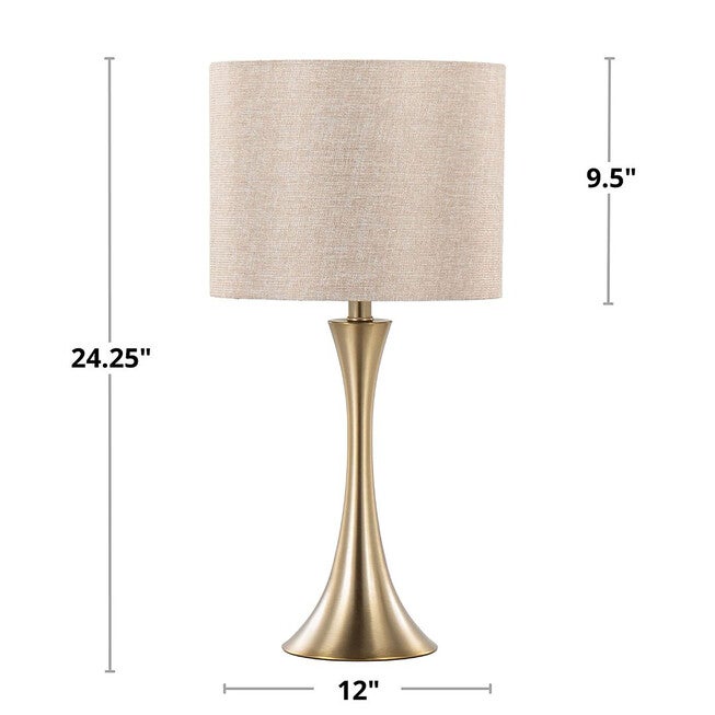Lenuxe 24 inches Metal Table Lamp - Set Of 2, , alternate image number null
