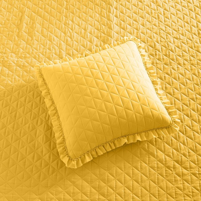 Serena Washed Microfiber Euro Sham, SUNSHINE YELLOW, hi-res image number null
