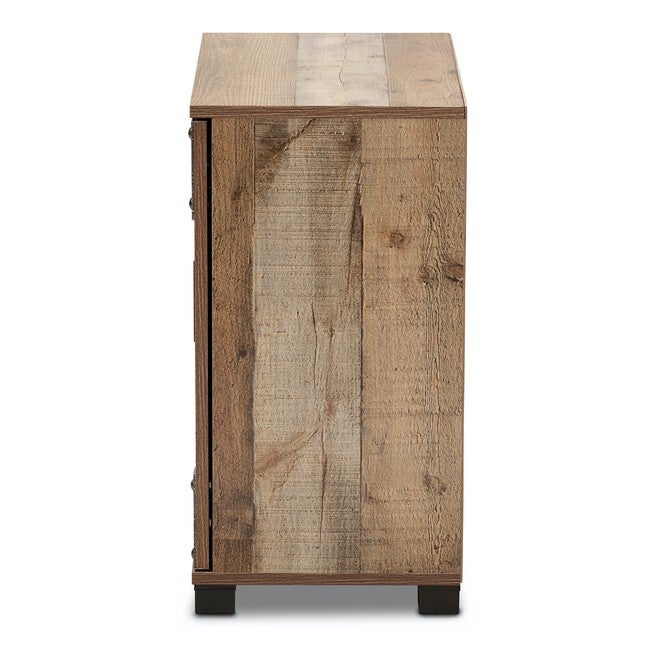 Cyrille Farmhouse Rustic Wood 2-Door Shoe Cabinet Furniture, , alternate image number 3