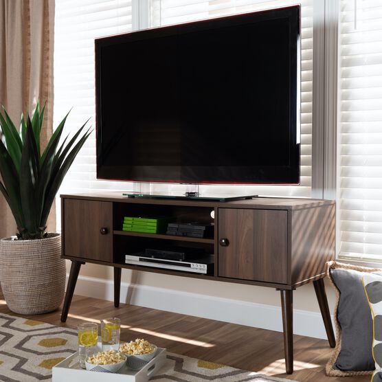 Alard Mid-Century Modern 2-Door Wood Tv Stand Furniture, , alternate image number null