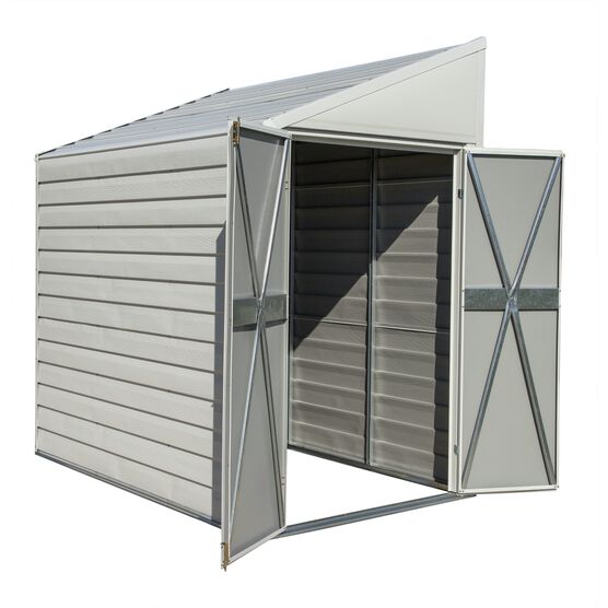 Yardsaver 4 x 7 ft. Steel Storage Shed Pent Roof Eggshell, , alternate image number null