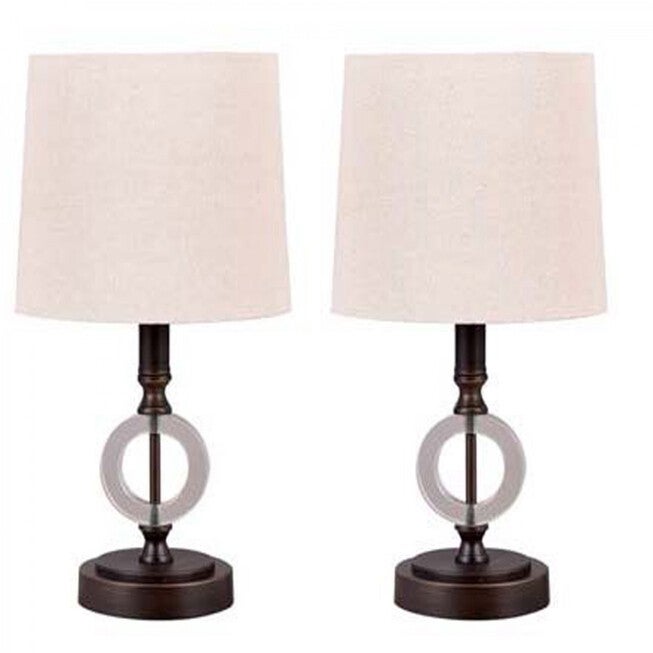 Oil Rubbed Bronze Metal 15 inches Table Lamp, Set 2, BRONZE, hi-res image number 0