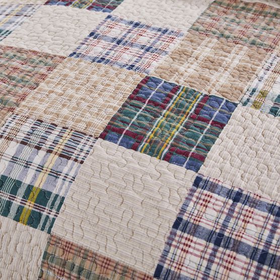 Oxford Quilted Patchwork Throw Blanket, , alternate image number null