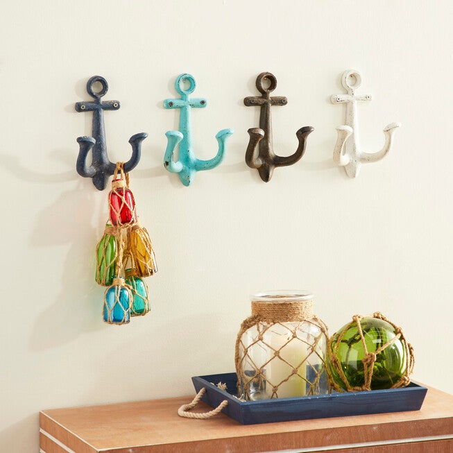 Set Of 4 Multi Colored Metal Coastal Wall Hook Wall Hook, , alternate image number 7