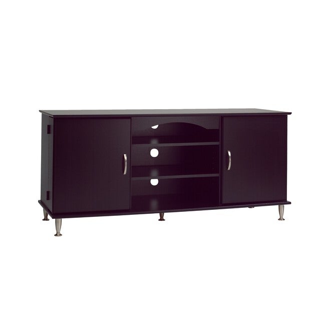 Premier Large Flat Panel Plasma / LCD TV Console with Media Storage, Black, , on-hover image number null