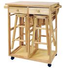 Breakfast Cart with Drop-Leaf Table-Natural, , alternate image number null