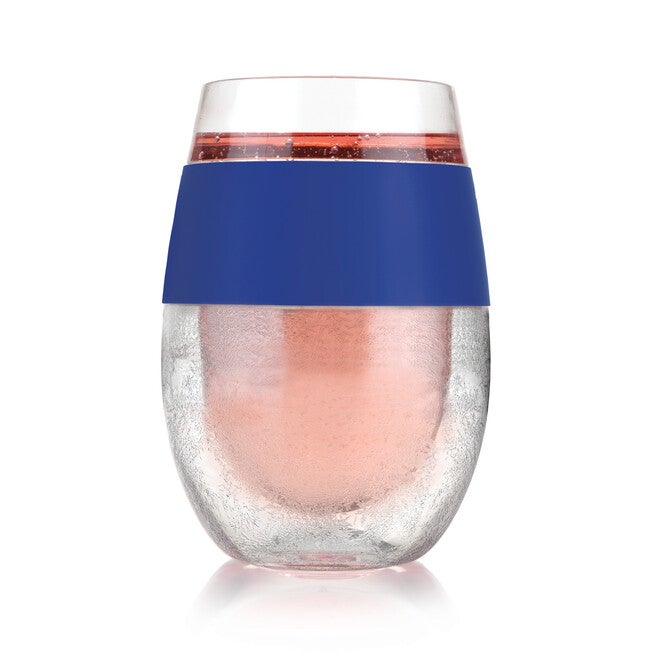 Wine Freeze Cooling Cups In Blue (Set Of 2) By, , on-hover image number null