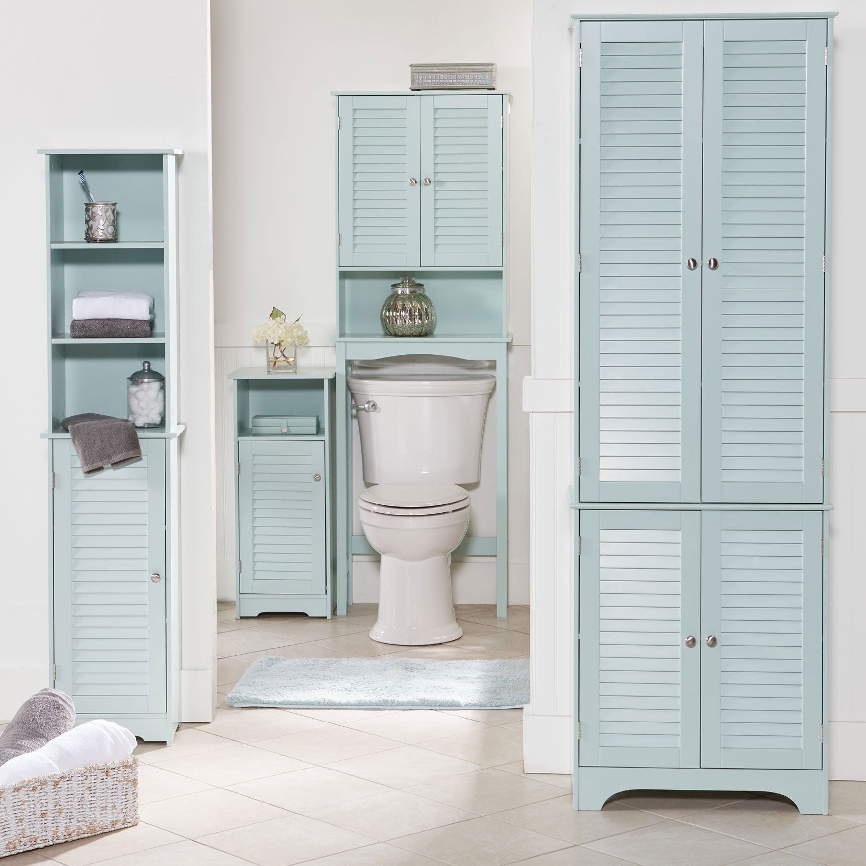 Louvre Tall White Bathroom Storage Rispa