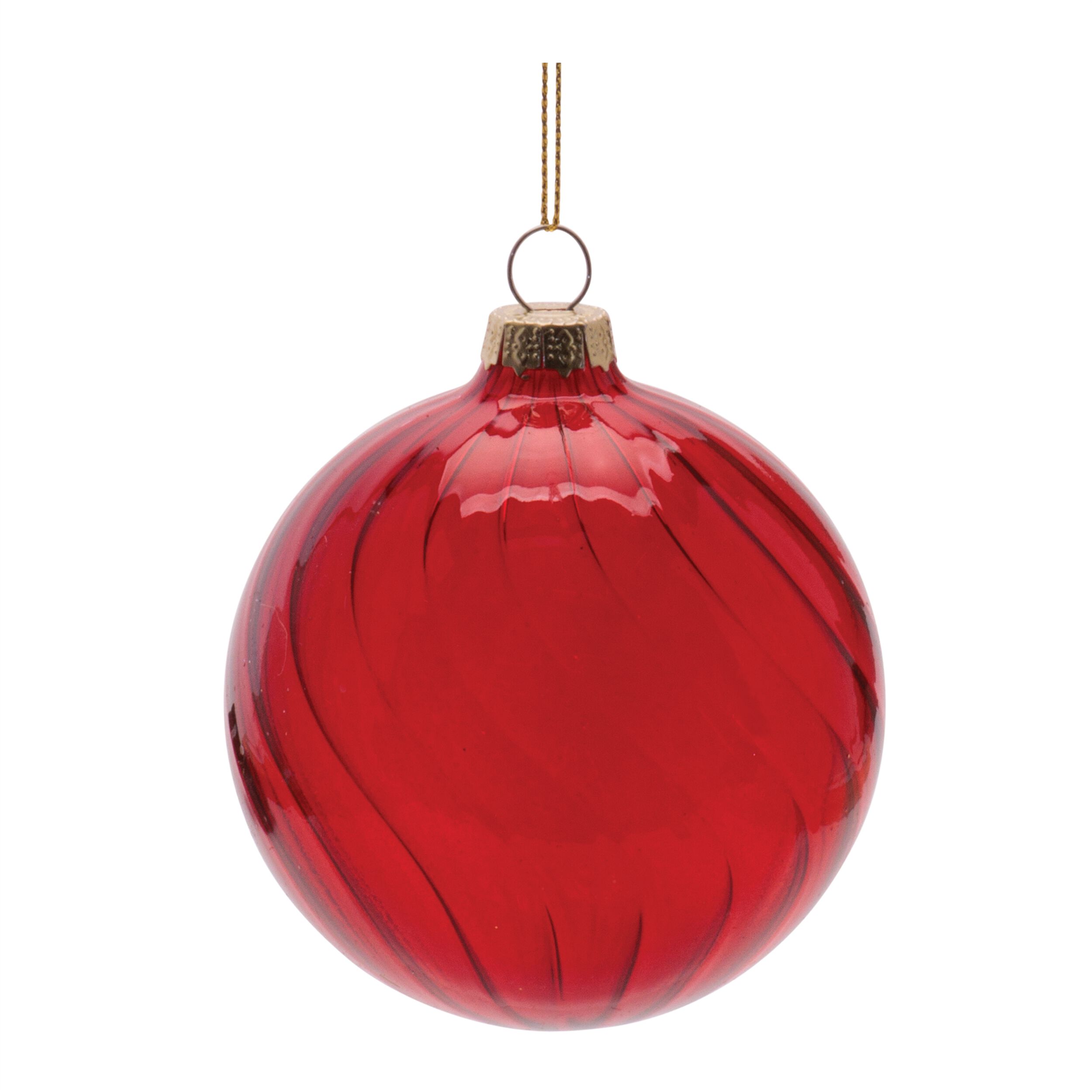 Swirled Glass Ornament (Set of 12), RED, alternate image number 3