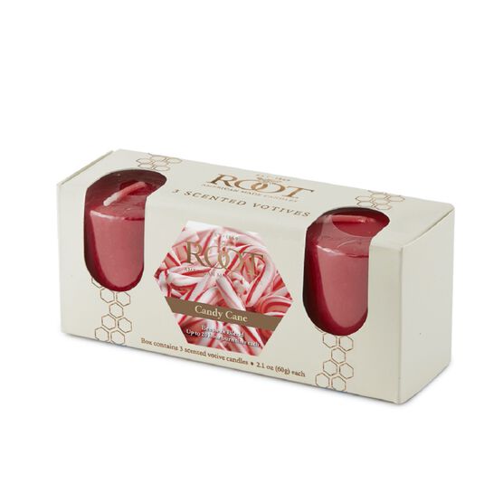 Candy Cane Scented Votive Candle, Set 3, RED, hi-res image number null