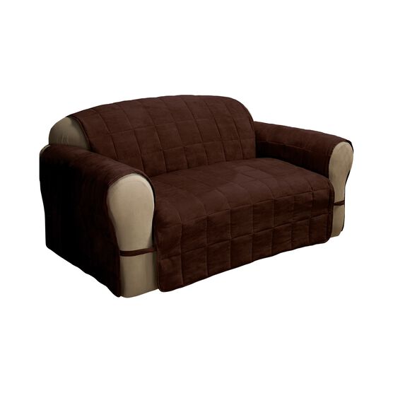 Ultimate Faux Suede Loveseat Furniture Slipcover, CHOCOLATE, hi-res image number null