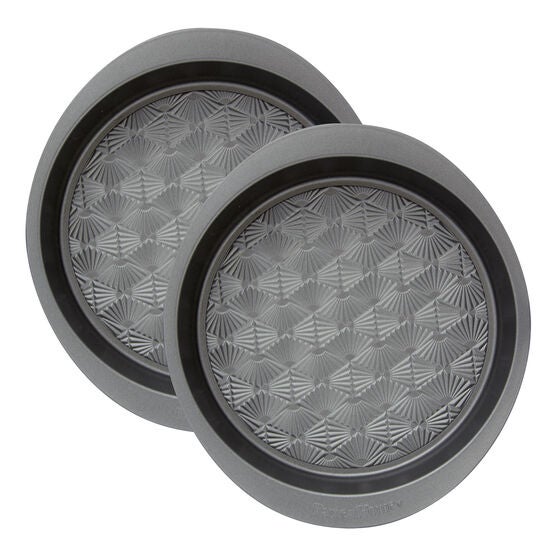 Set Of 2 9 Inch Non Stick Metal Round Baking Pan, ASH GREY, hi-res image number null