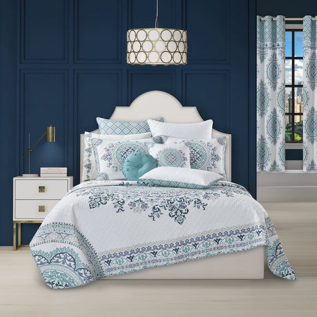 Afton 3 Piece Quilt Set, BLUE, hi-res image number 0