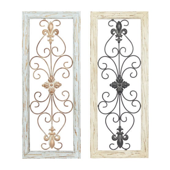 Set Of 2 Multi Colored Wood Rustic Wall Décor, MULTI, hi-res image number null
