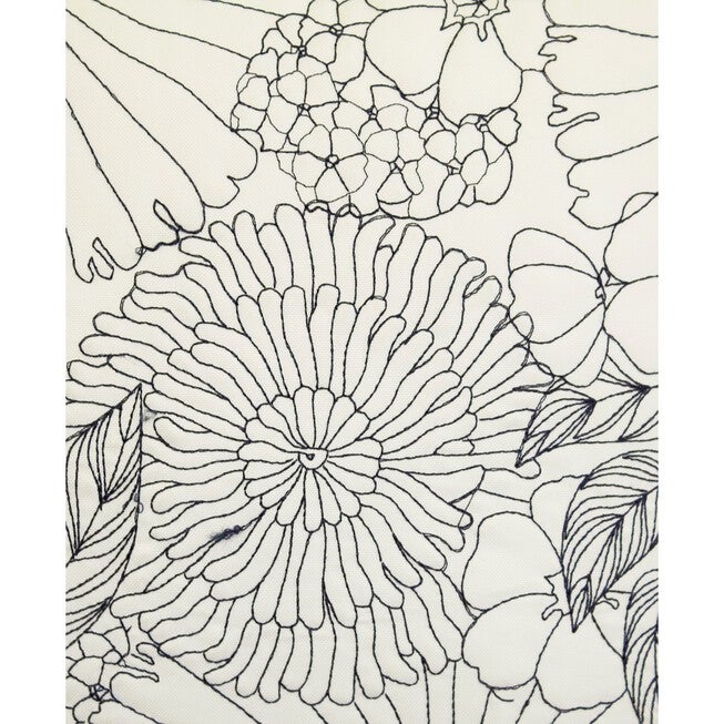 Fine Line Embroidered Floral 18x18 Indoor Outdoor Decorative Pillow, , alternate image number 4