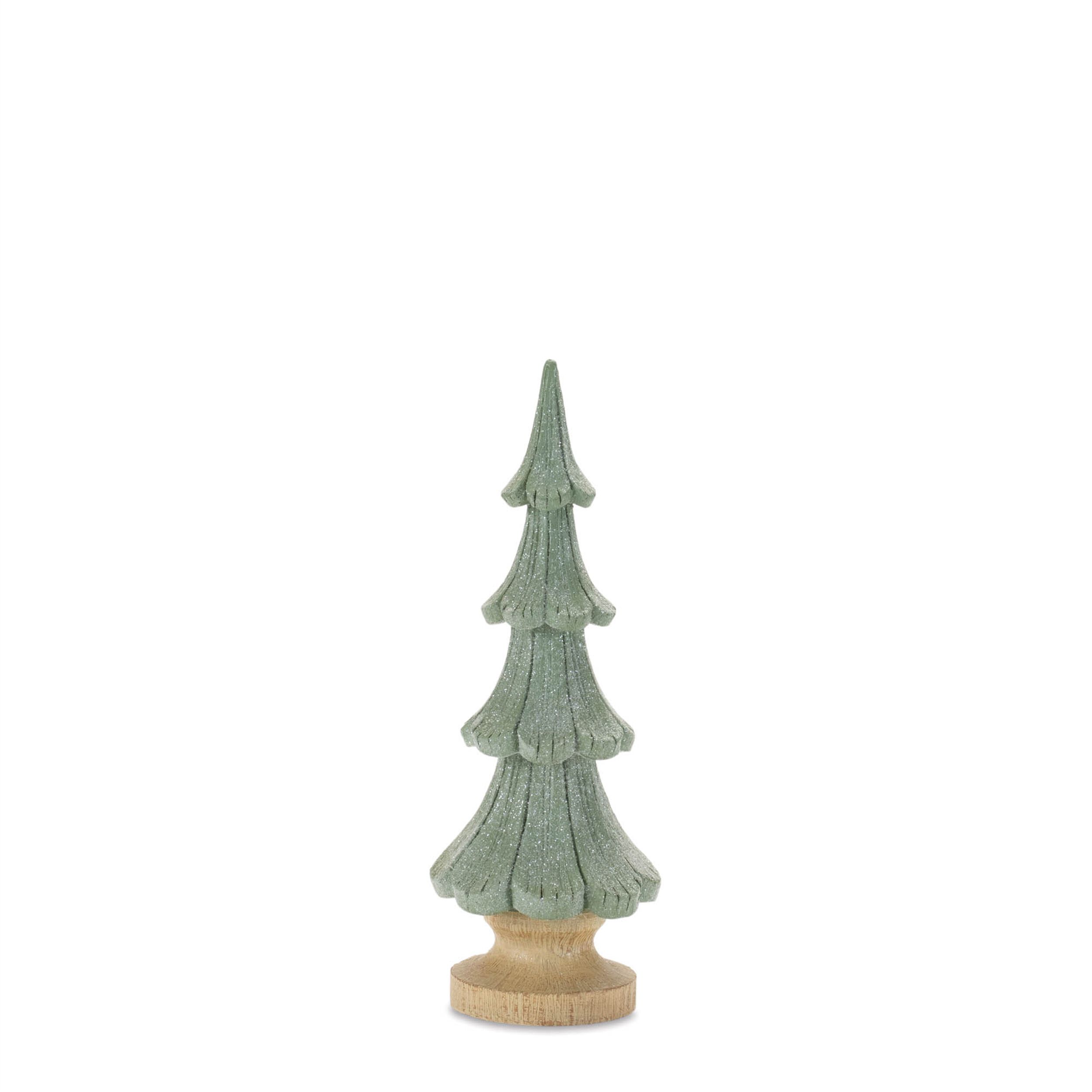 Glittered Pine Tree (Set of 3), GREEN BEIGE, alternate image number 5