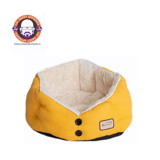 Gold Waffle and White Cat Dog Bed, GOLD, hi-res image number null