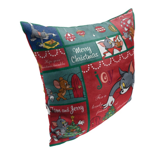 Wb Tom And Jerry Christmas Compilation 18X18 Printed Throw Pillow, , alternate image number null