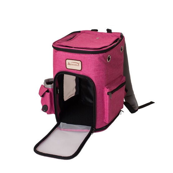 Pet Backpack Pet Carrier In PInk and Gray Combo, , alternate image number null
